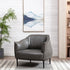 Kadar Leather Barrel Chair-Grey Modern Leather Chair | Accent Chairs | Kinwell Furniture | Barrel Chairs
